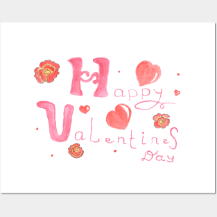 Happy Valentines Day. Nice design for a loved one. Posters and Art